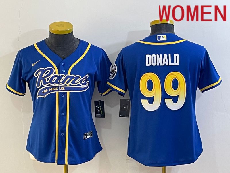 Women Los Angeles Rams #99 Donald Blue 2022 Nike Co branded NFL Jersey->new orleans saints->NFL Jersey